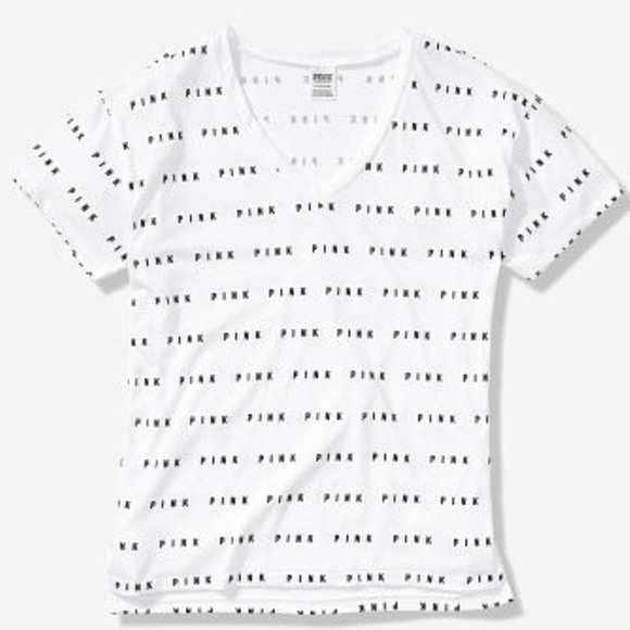 $13today‼️NEW PINk logo shirt short sleeve white - Picture 2 of 3